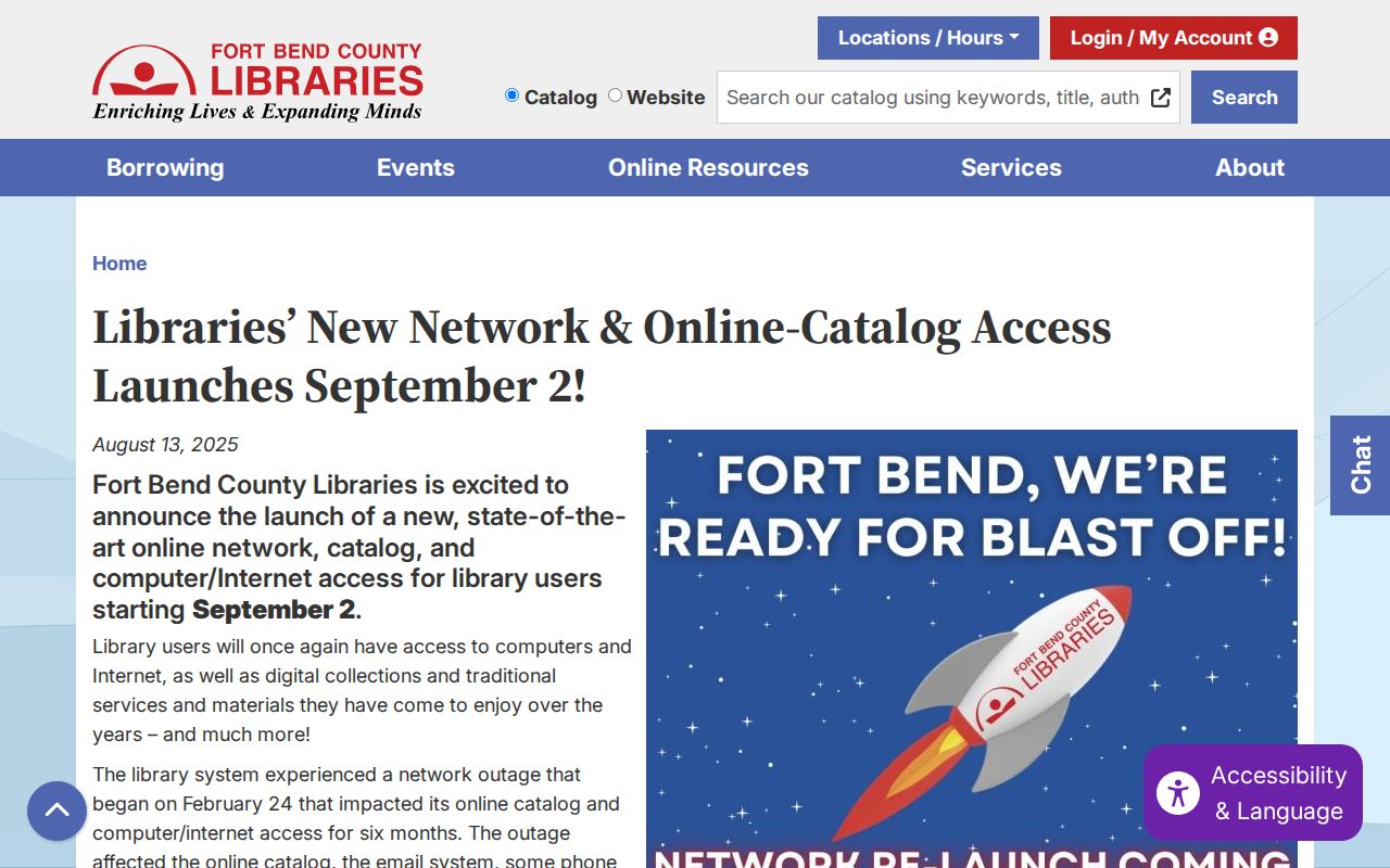 Fort Bend County residents directory library network notice