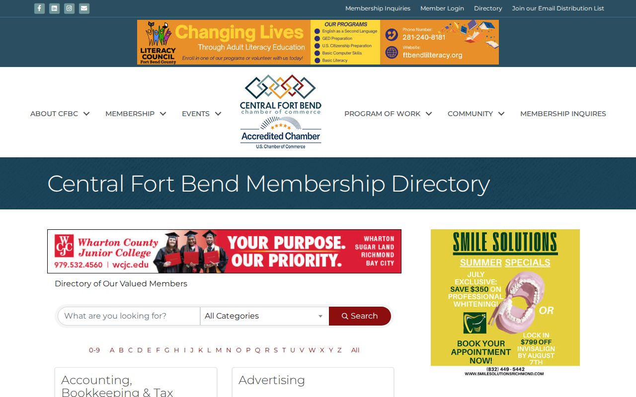 Fort Bend County neighbors Central Fort Bend Chamber directory